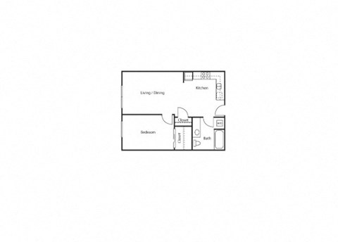 One Bedroom A Floor Plan at Ruth Court Apartments, Seattle, 98112